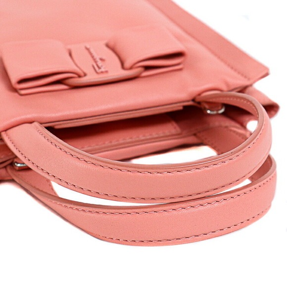 Salvatore Ferragamo VIVA Vara Rion Shoulder Bag Calfskin Coral Pink Pouch - Picture 7 of 11